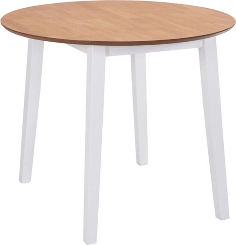 vidaXL - Eettafel - Rond - Wit - MDF - Inklapbaar