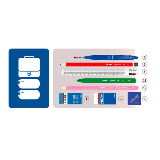 Estojo para lápis Milan Net & Lit Green com 38 peças