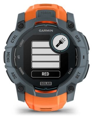 Montre GPS Garmin Instinct 3 Solar - 50 mm Bleu Twilight avec Bracelet en Silicone Orange Solstice