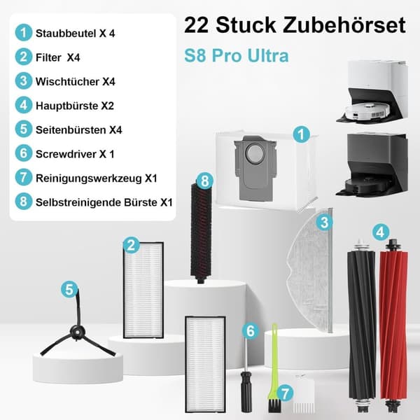 INF Reservedelssett til Roborock S8 Pro Ultra
