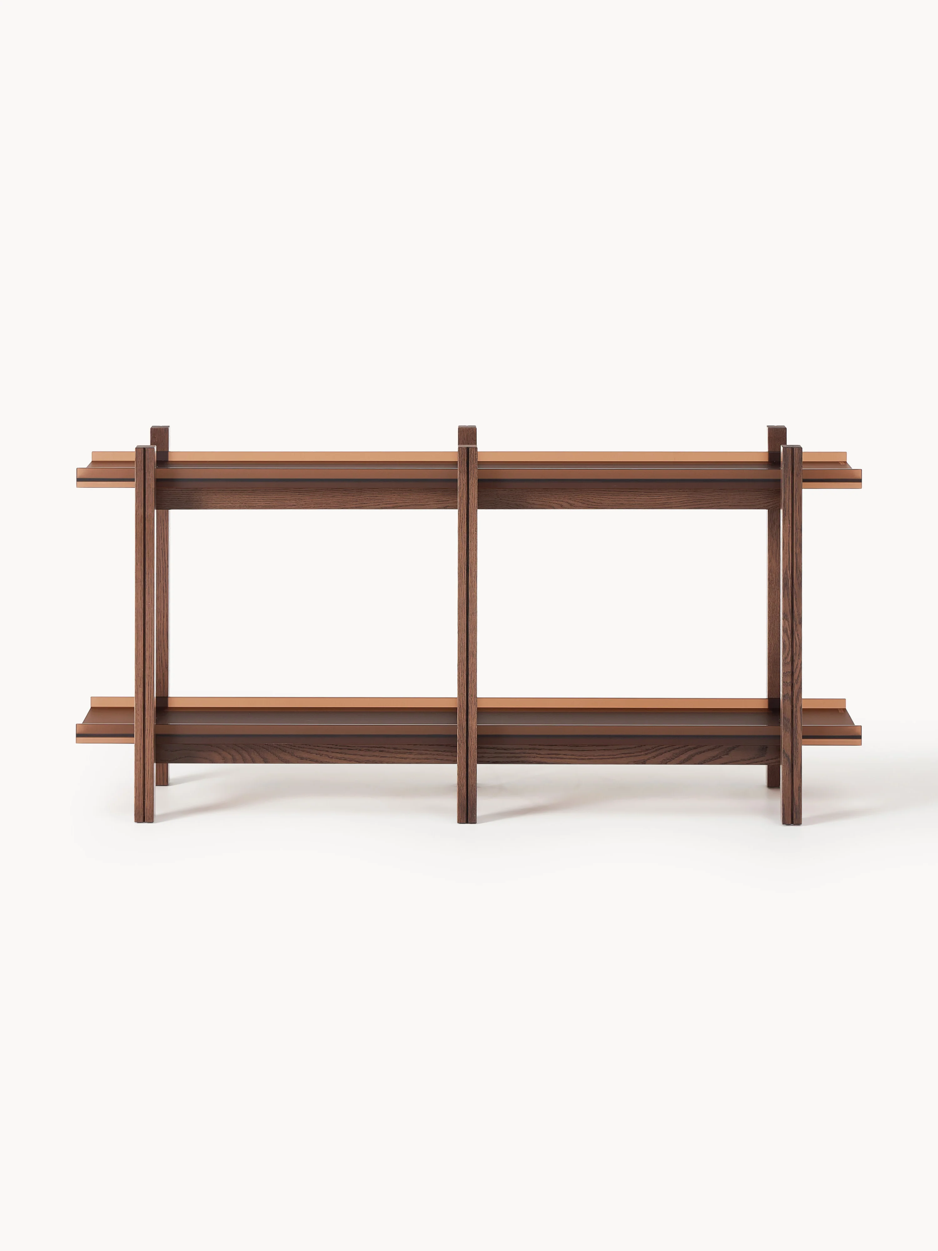 Wandrek Alex van eikenhout met glazen planken
