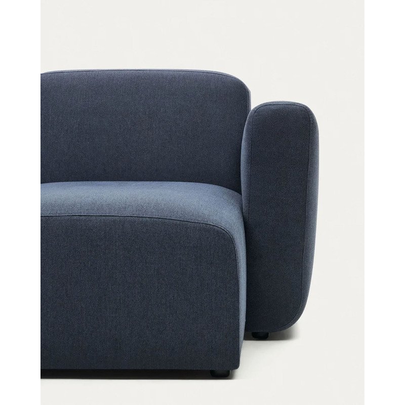 Canapé modulable Neom 3 places méridienne droite/gauche tissu structuré bleu 263 cm