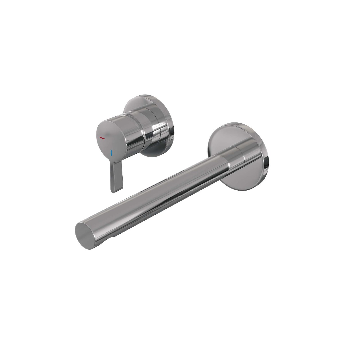 Brauer Chrome Edition ColdStart wastafelkraan inbouw rechte uitloop en rozetten model E2 chroom