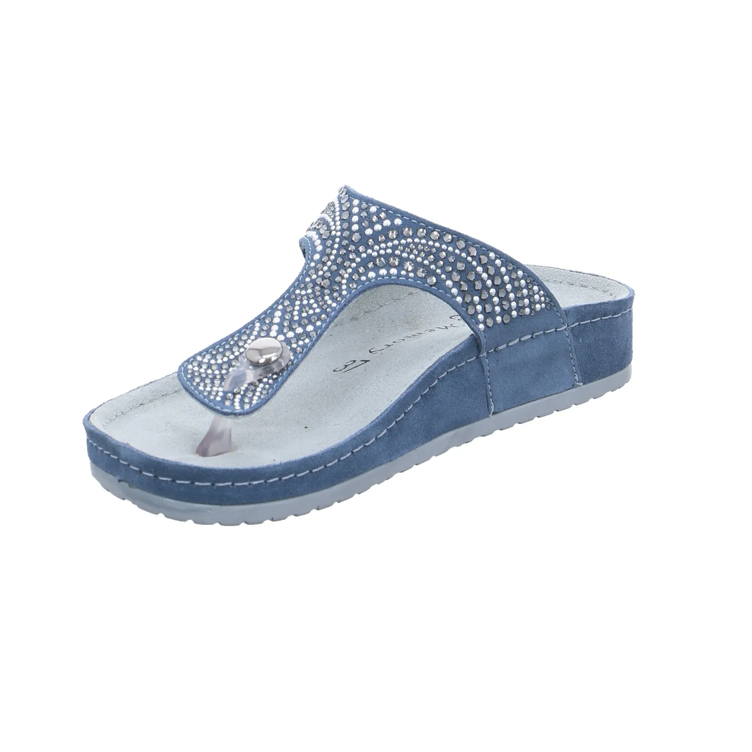 MUBB Bio-Zehentrenner Jeansblau Leder