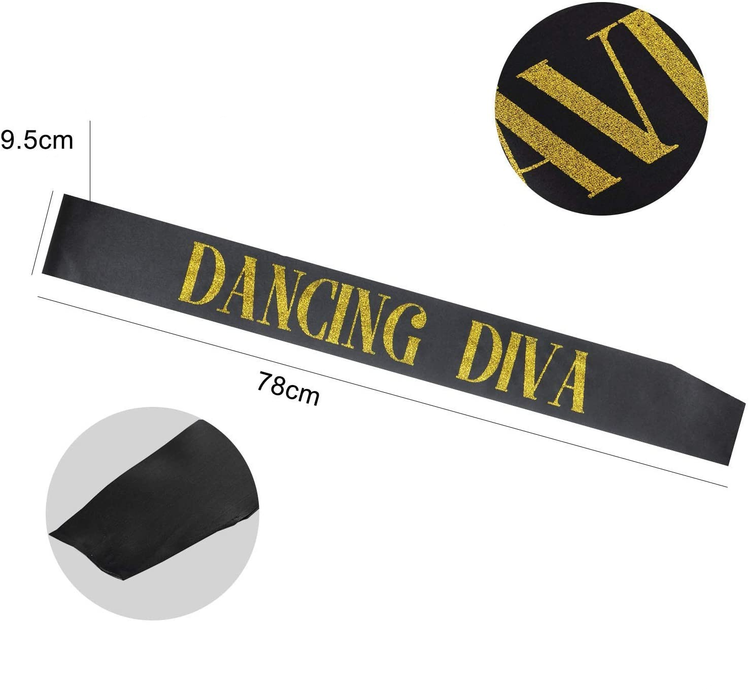 (18-tlg. Set) Bride to be Party Accessoire Junggesellinnenabschied Schärpe - Schwarz / Weiss / Gold