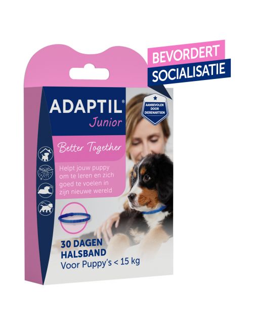 Adaptil Junior Halsband - Anti stressmiddel - 37 cm Lichtblauw Transparant per stuk < 6mnd