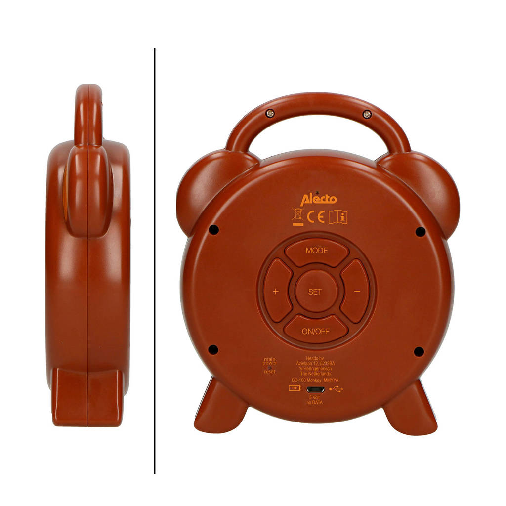 Leuke, handige wekkerBC-100 Monkey slaaptrainer, nachtlampje en wekker