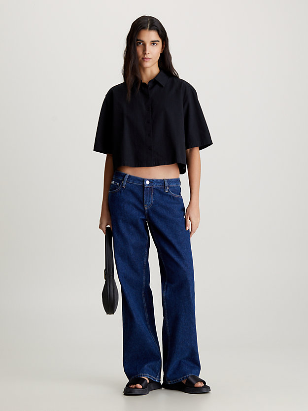 Camisa de algodão seersucker com gravata