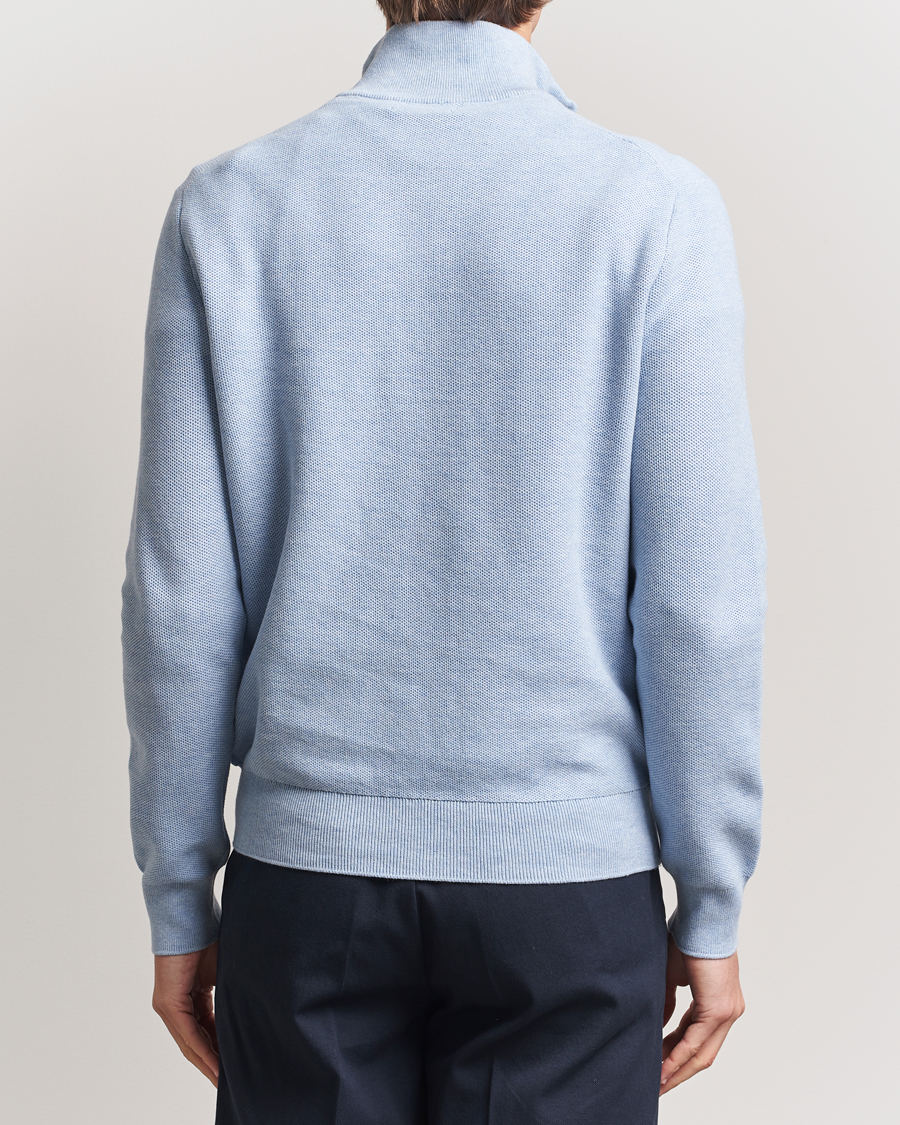 Polo Ralph Lauren Textured Half Zip Blue Hyacinth Heahter