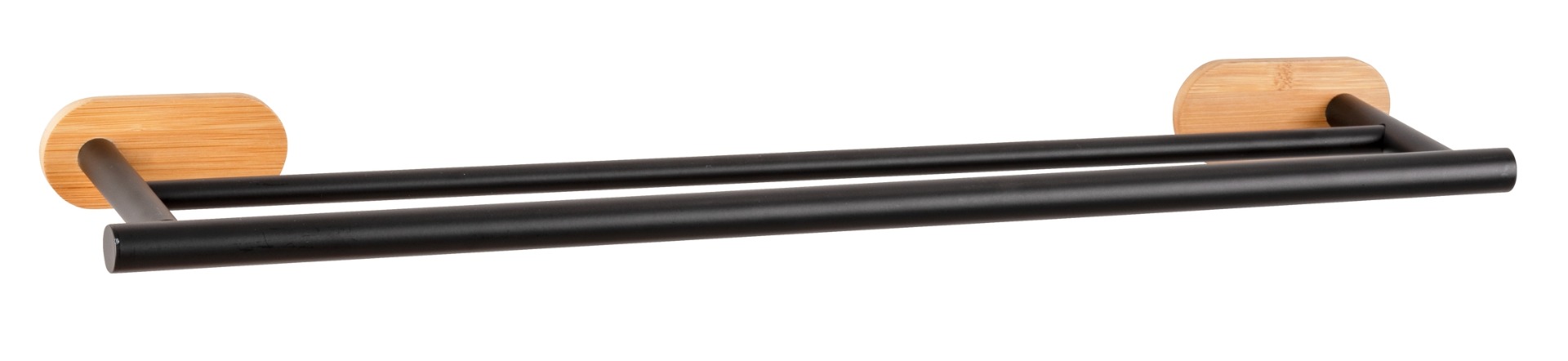 Wenko Orea Turbo-Loc Bamboo handdoekhouder duo zwart mat