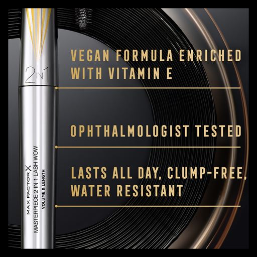 Max Factor Masterpiece 2-In-1 Lash Wow Mascara, Black Brown