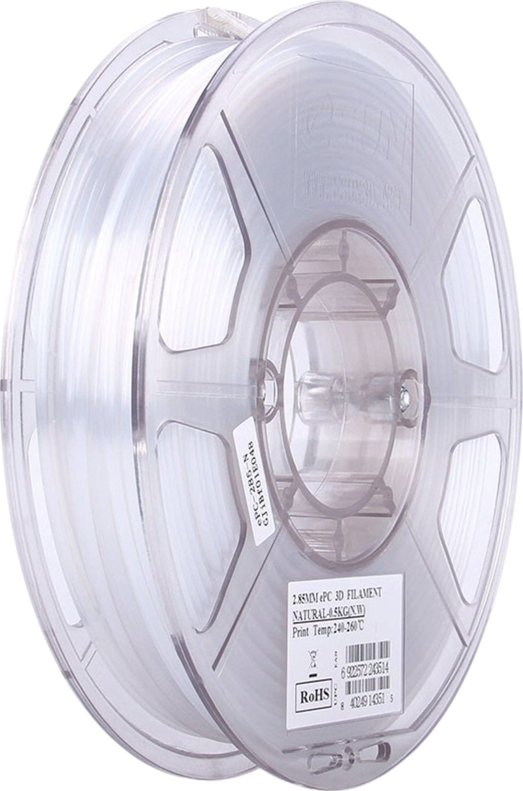 eSUN  PC Clear, 1,75 mm / 500 g    Langlebiges Filament mit ausgezeichneten mechanischen Eigenschaften
