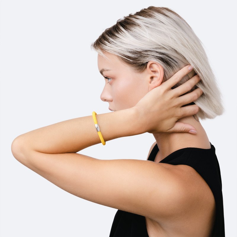 Bracelet Galuchat jaune