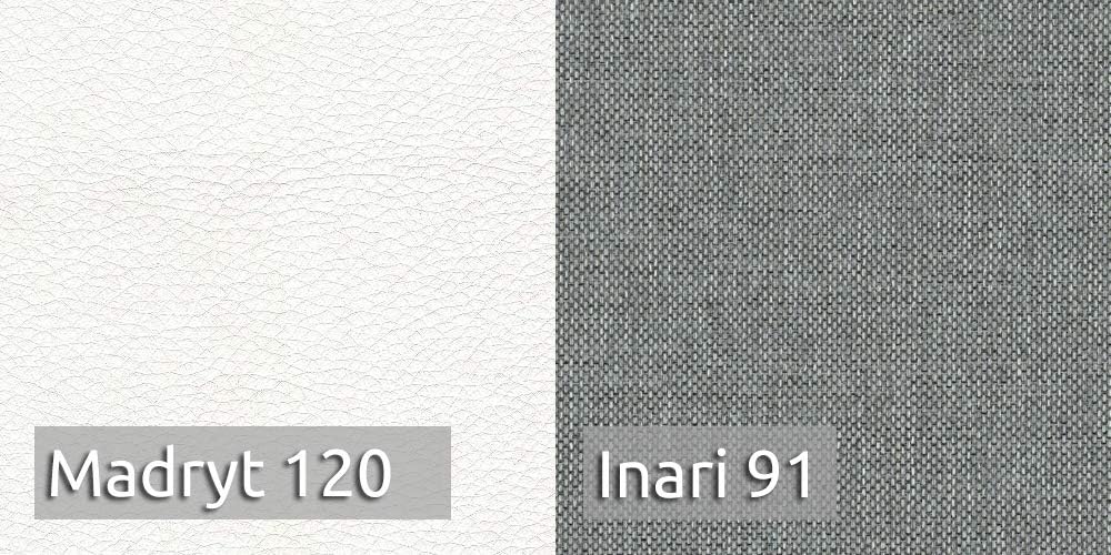 Sofnet Wohnlandschaft mit Schlaffunktion Faris U-Form - Couch, Schlafsofa mit Bettkasten, Couchgranitur mit Bettfunktion, Big Sofa, Bettsofa (Weiß + Grau (Madryt 120 + Inari 91))