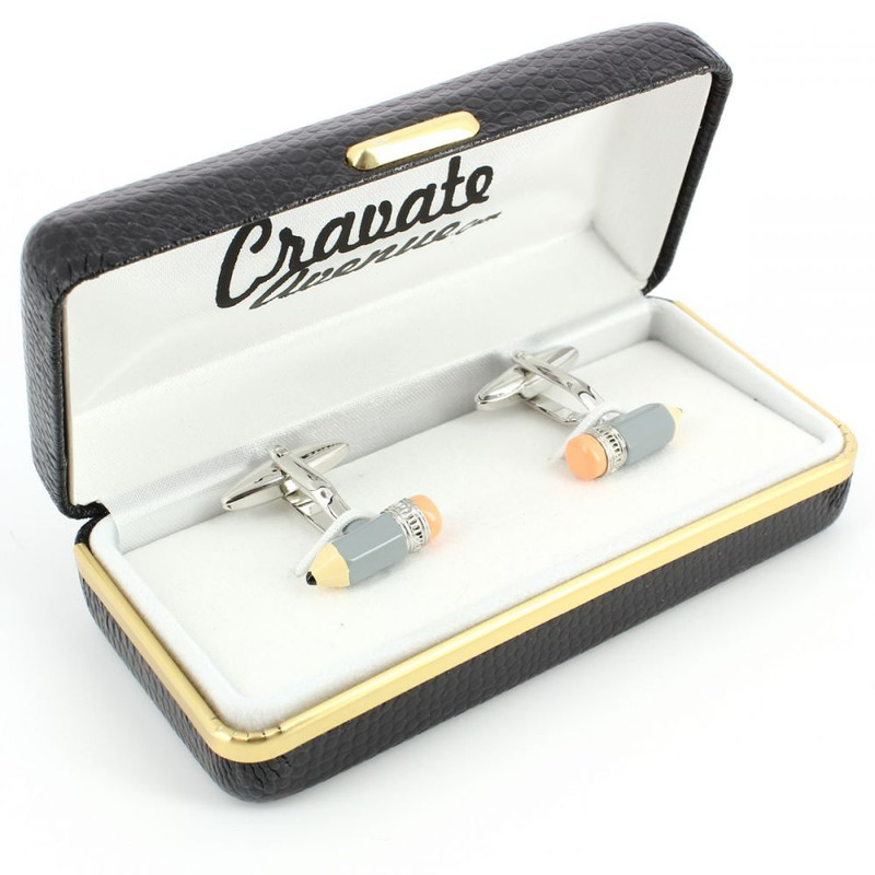 Boutons de manchette, crayons bleus