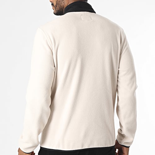 Veste Polaire Col Zippé Flame Fleece Beige Noir