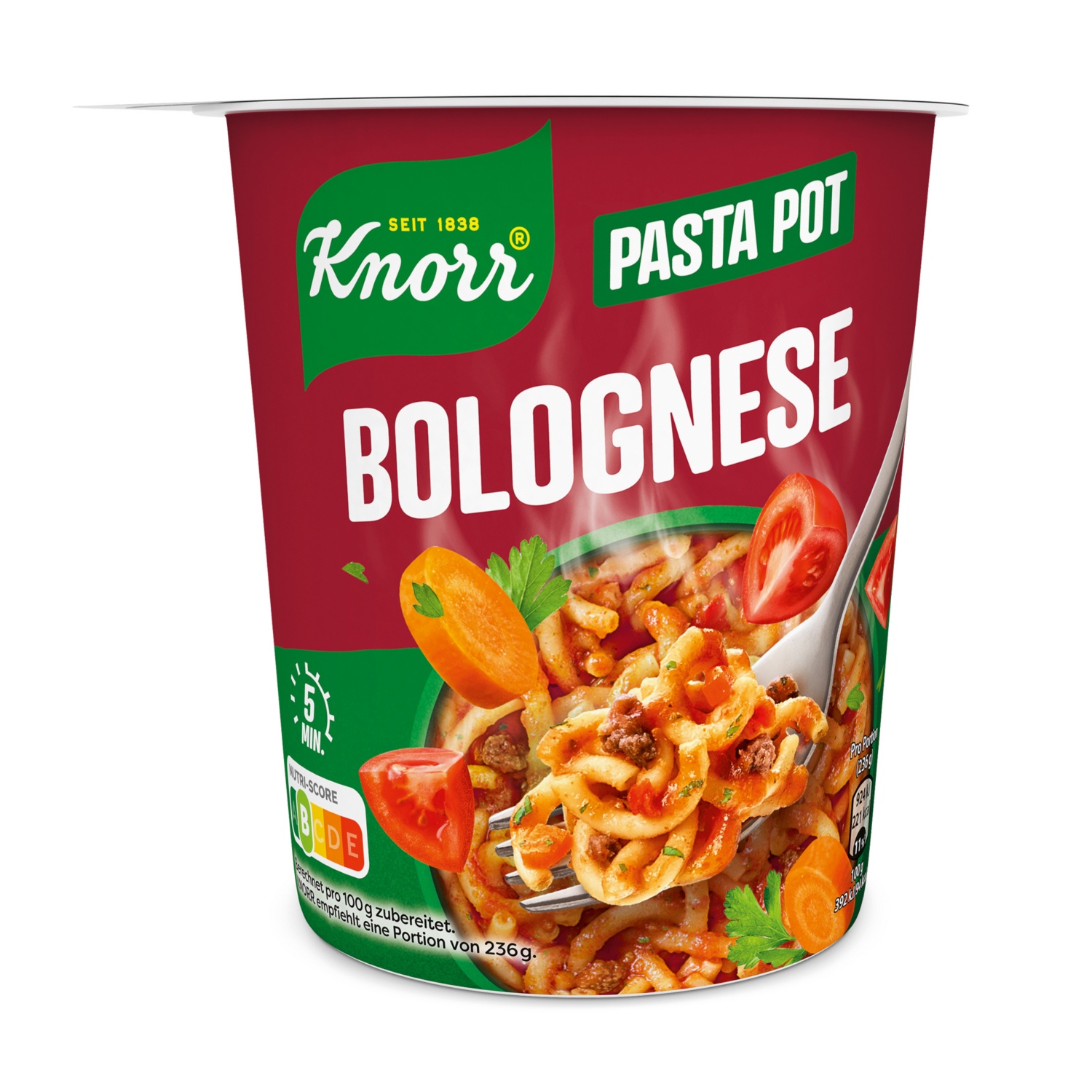 KNORR Pasta Snackbecher, Bolognese-Sauce 68 g