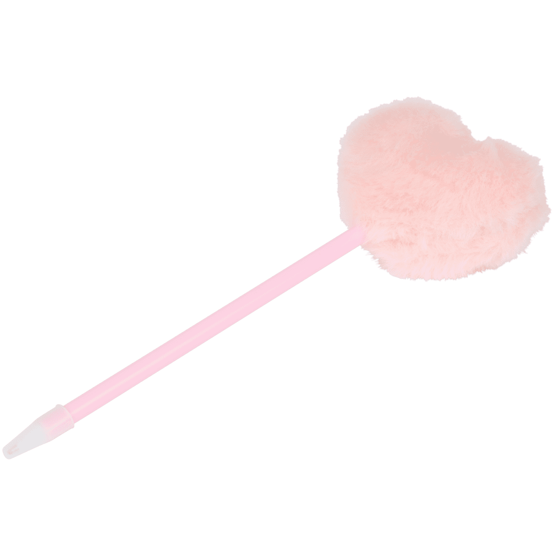 Stylo à bille avec pompon cœur