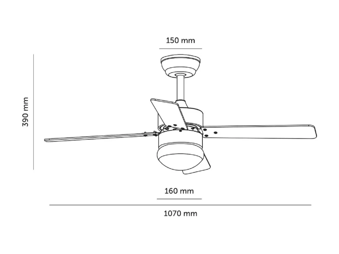 Ventilateur de Plafond Silencieux Cygnus Niquel 107cm Moteur DC Argent