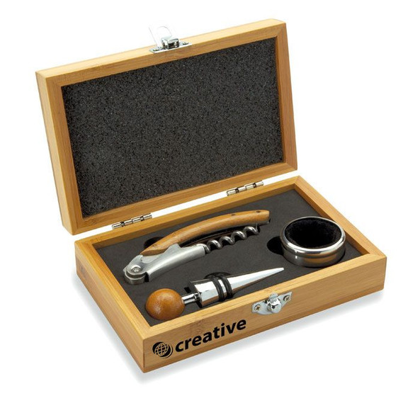 GiftRetail MO8147 - SONOMA Coffret de sommelier en bambou
