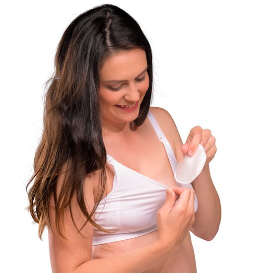 Coussinets d'allaitement lavables en soie naturelle   Blanc        de               Carriwell