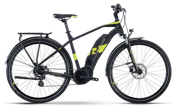 VTC Électrique Raymon TourRay E 1.0 Shimano Altus 8V 400 Wh 700 mm Noir Vert Lime