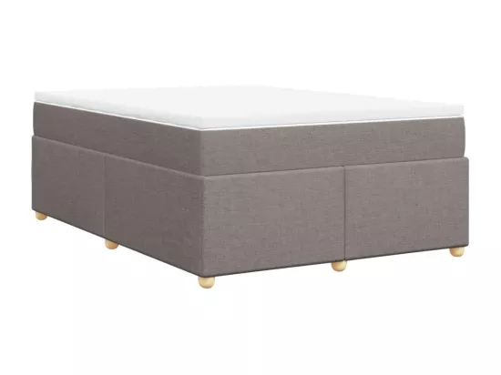 Sommier à lattes de lit avec matelas Taupe 160x200 cm Tissu