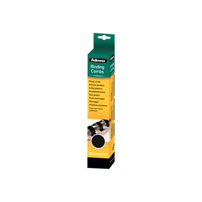Fellowes - 25 anneaux de reliure en plastique - 6 mm - jusqu'à 20 feuilles - noir