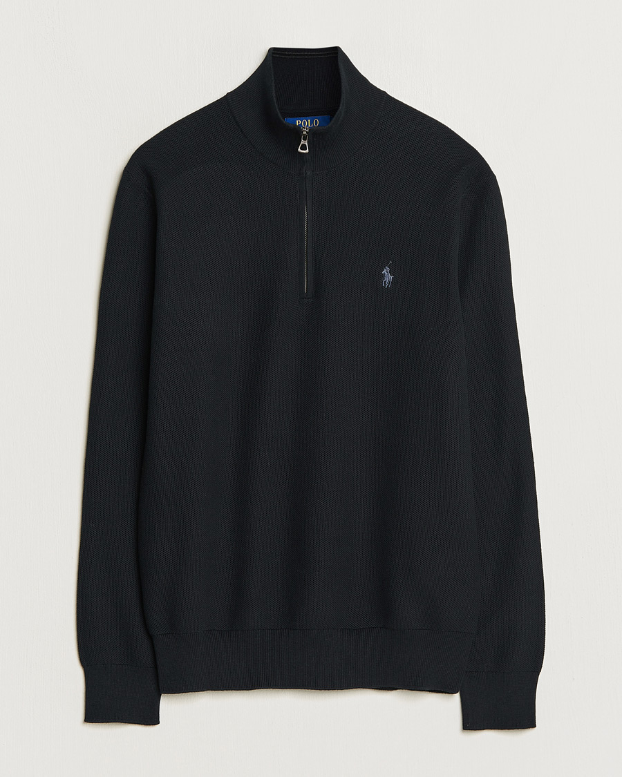 Polo Ralph Lauren Textured Half Zip Polo Black