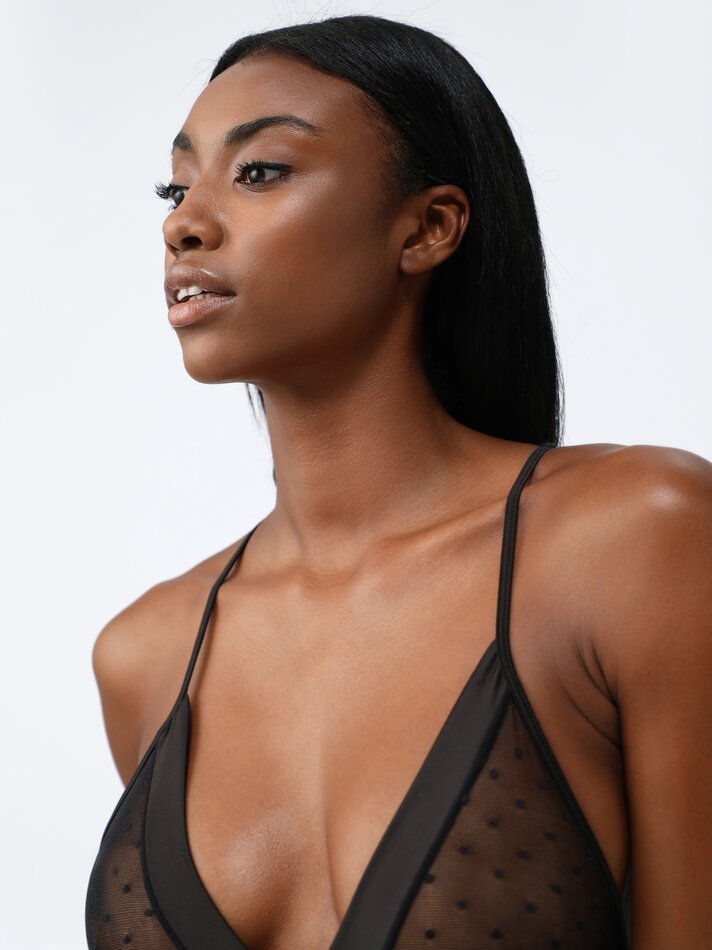 Body de tule - Preto