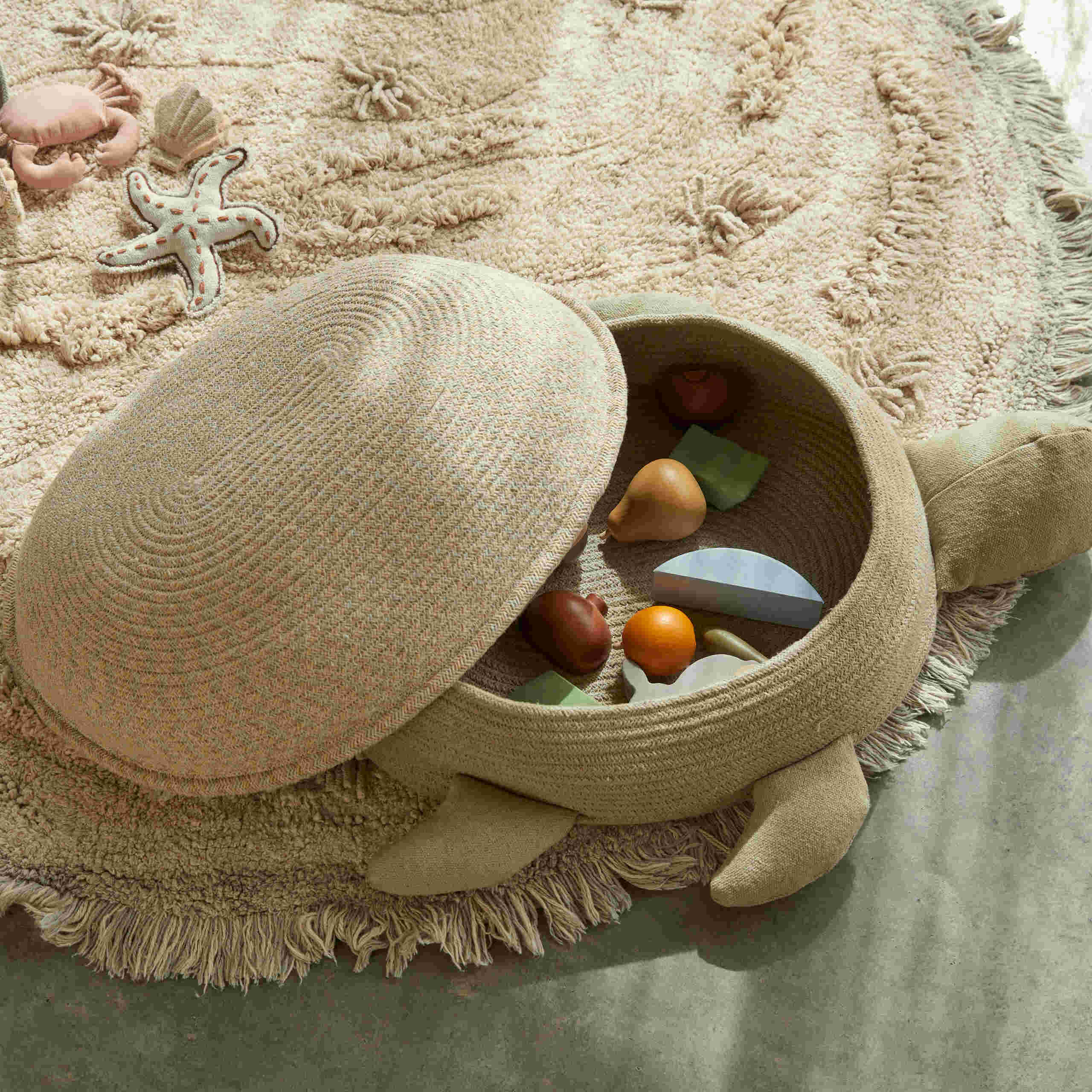 TORTUE - Panier en coton | Blanc