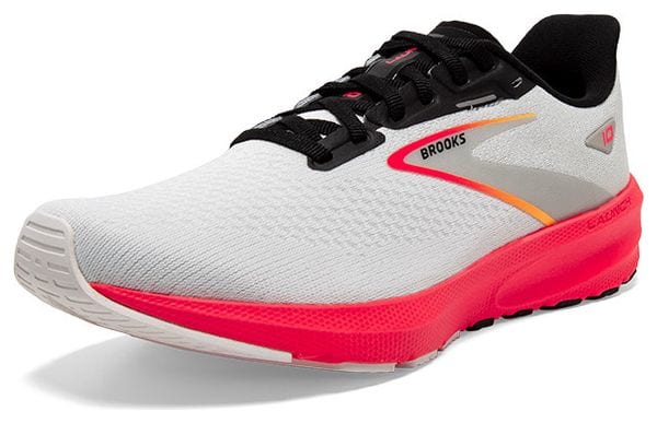 Chaussures Running Brooks Launch 10 Blanc Rouge Homme