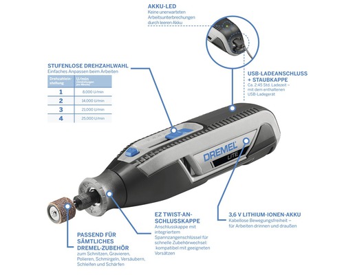 Dremel Lite 7760-15 multitool inclusief accessoires