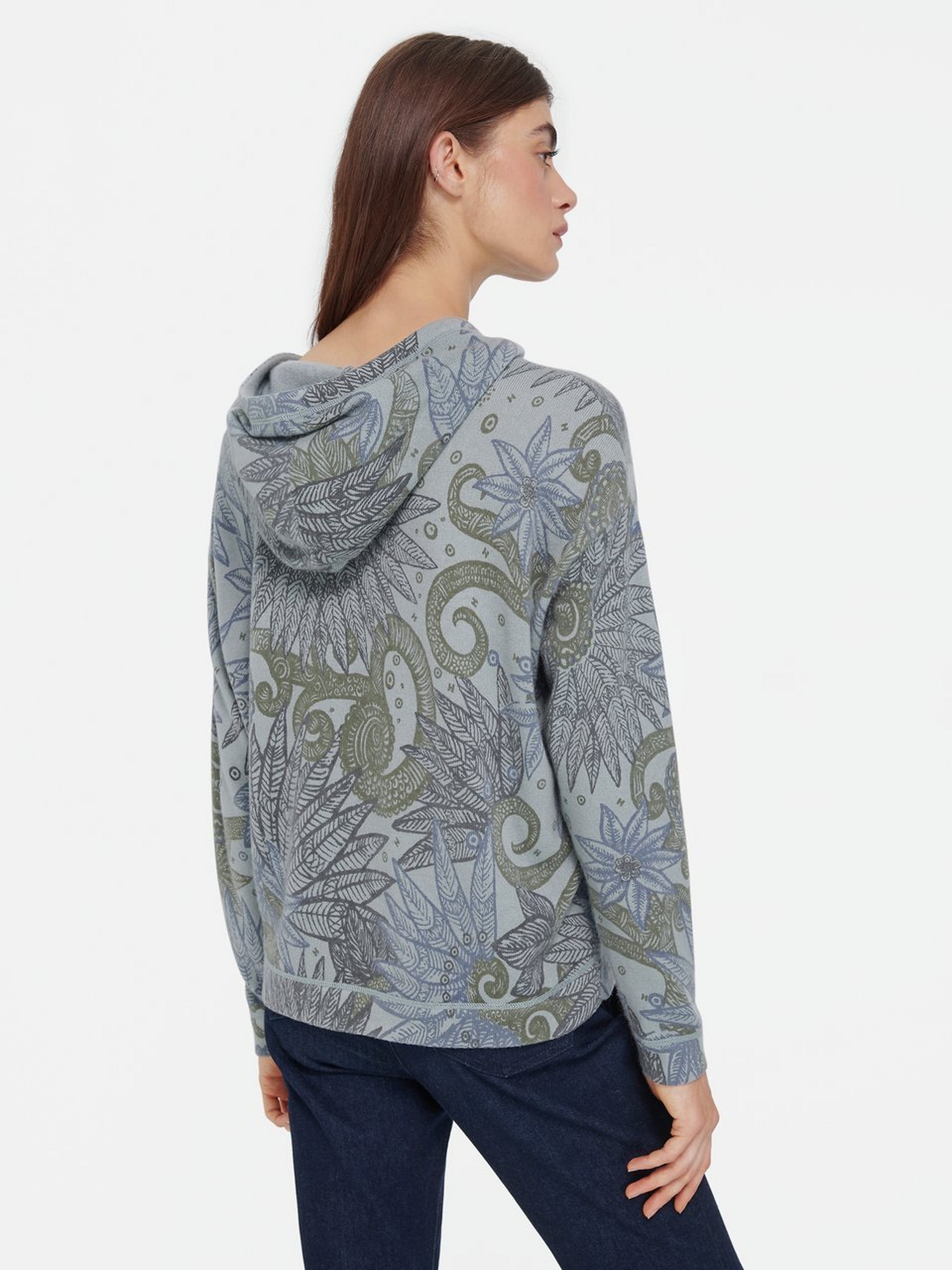 Kaschmir-Pullover mit floralem Allover-Muster