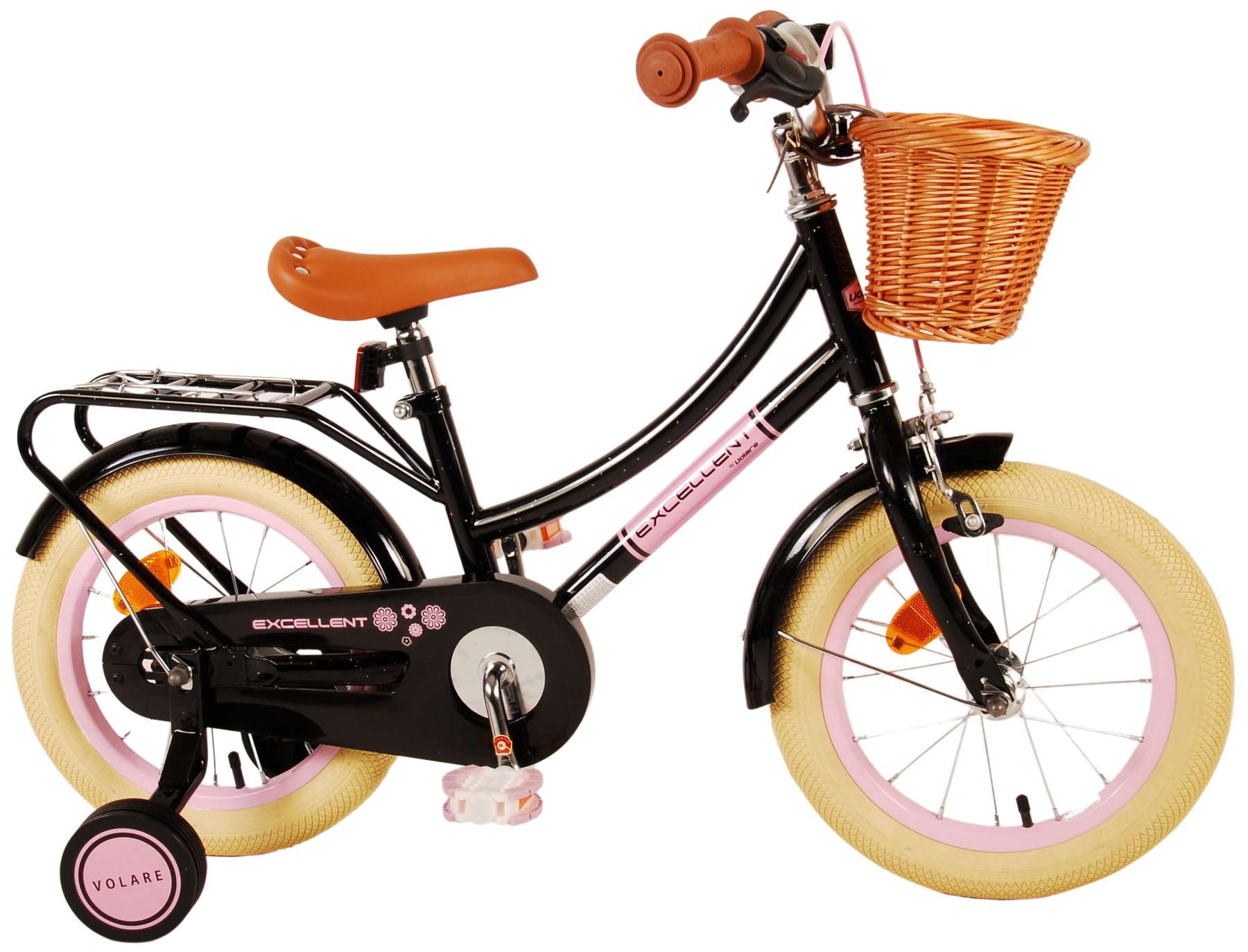 Kinderfahrrad Excellent für Mädchen 14 Zoll Kinderrad Schwarz Fahrrad