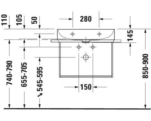 DURAVIT wastafelmeubel DuraSquare 60 x 40 cm wit glanzend 2356600041