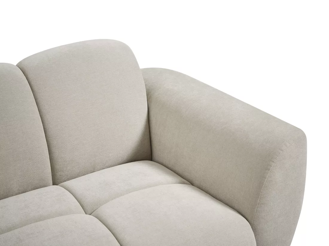 Canapé 3 places en tissu beige effet matelassé JULORI