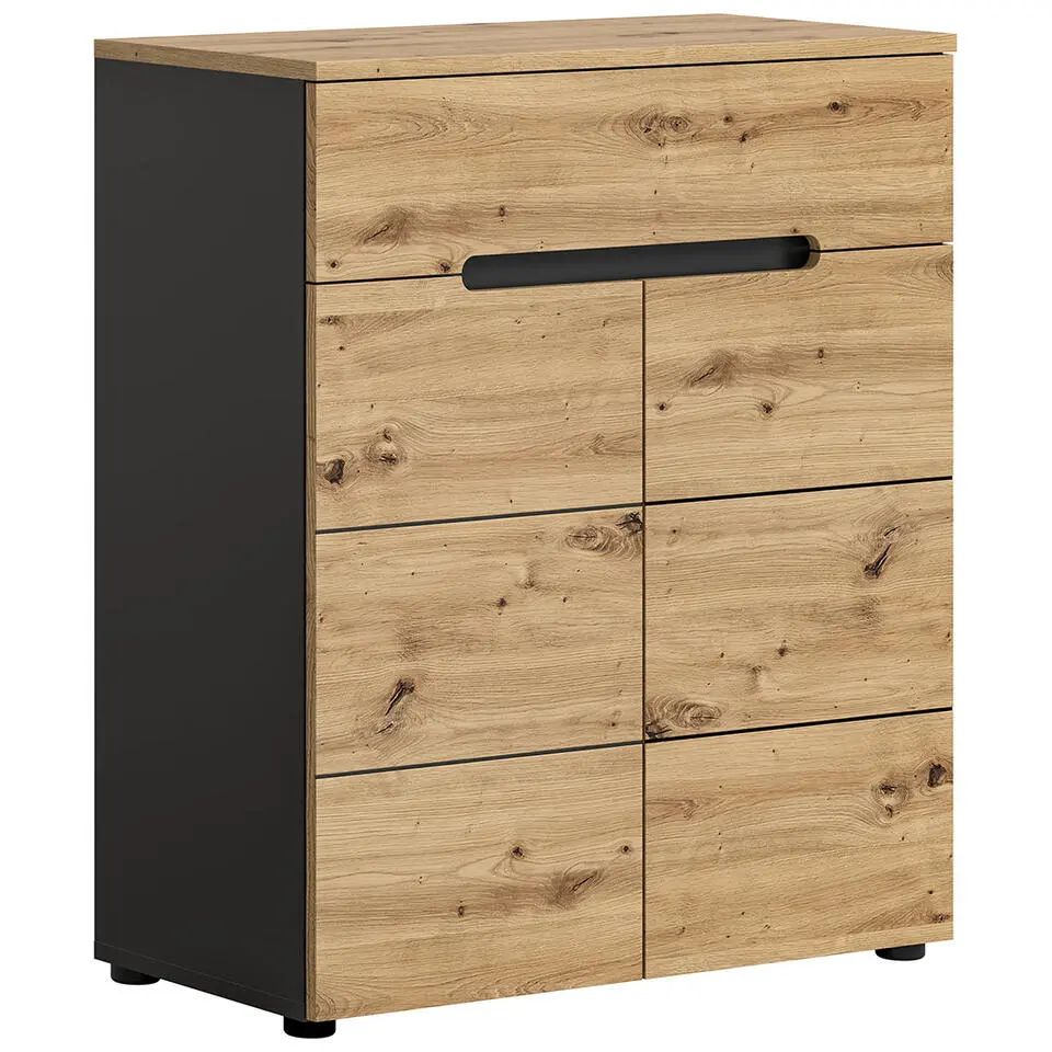 Hioshop Canu schoenenkast 1 lade 2 deuren eiken decor