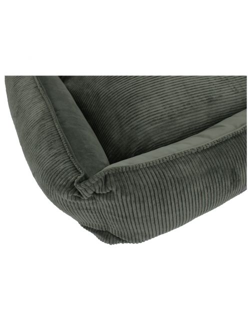 Wooff Cocoon Rib Velours Olijfgroen - Hondenmand