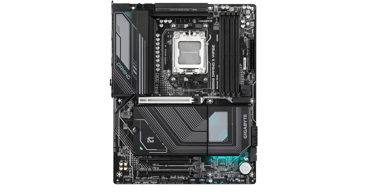 GIGABYTEB850 GAMING X WIFI6E socket AM5 moederbord  (Zwart/grijs, RAID, 2,5Gb-LAN, WLAN, BT, Sound, ATX)