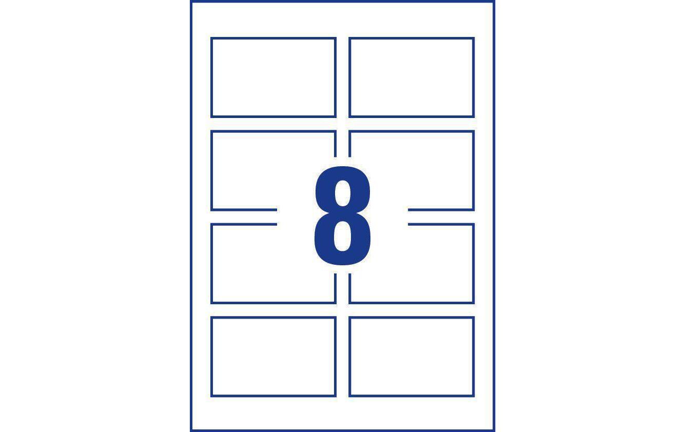 Visitenkarten-Etiketten Inkjet 85 x 54 mm 200 StückEtiketten für Drucker, 85 x 54 mm, weiss