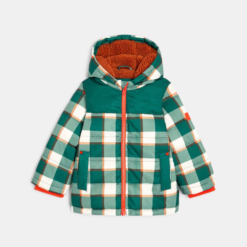 Blouson bébé garçon doublé sherpa à carreaux vert Catimini Vert