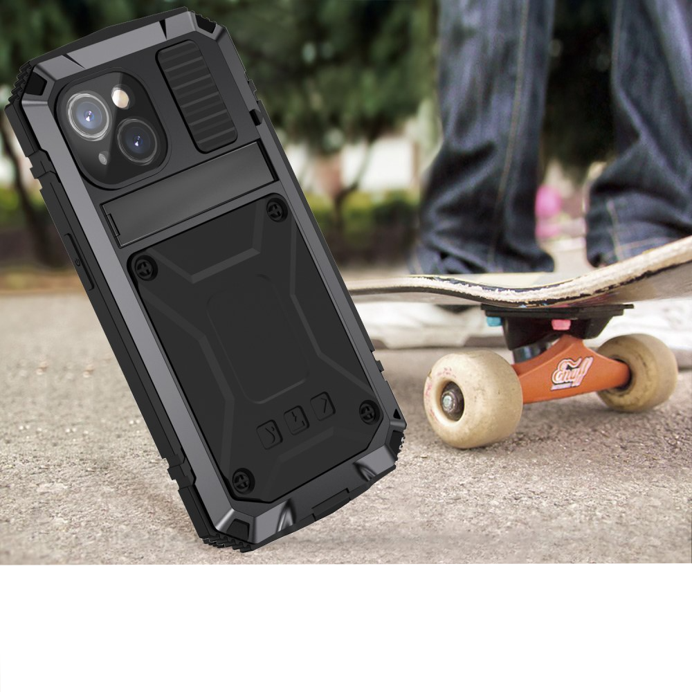 iPhone 15 Hybrid Hardcase Hülle   Kickstand Aufsteller - Schwarz