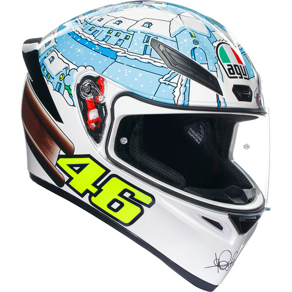 AGV - Casque K1 S Rossi Winter Test 2017 Blanc / Bleu / Marron