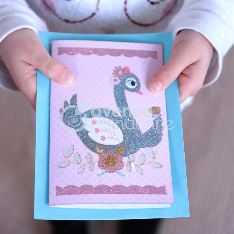 Boîte créative, Cartes à pailleter - Rose