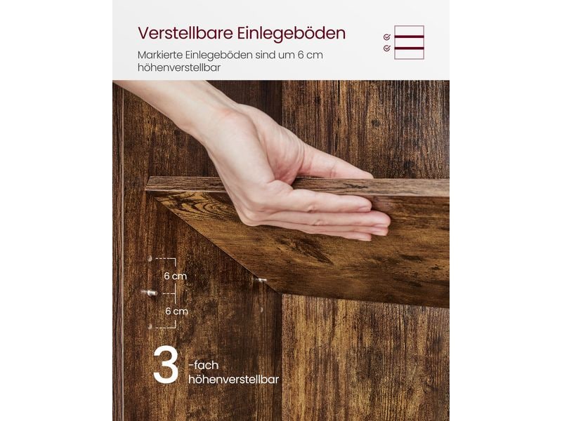VASAGLE Bücherregal Braun Bücherregal mit 6 Ebenen