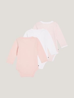 Conjunto de 3 bodies de manga comprida Hilfiger Monotype em caixa de presente