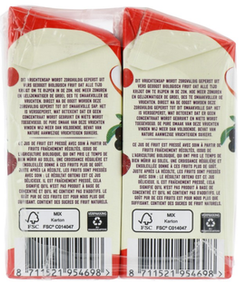 Your Organic Nature Rood Fruit Sap 6-pack (6x200ml) 1,2LT