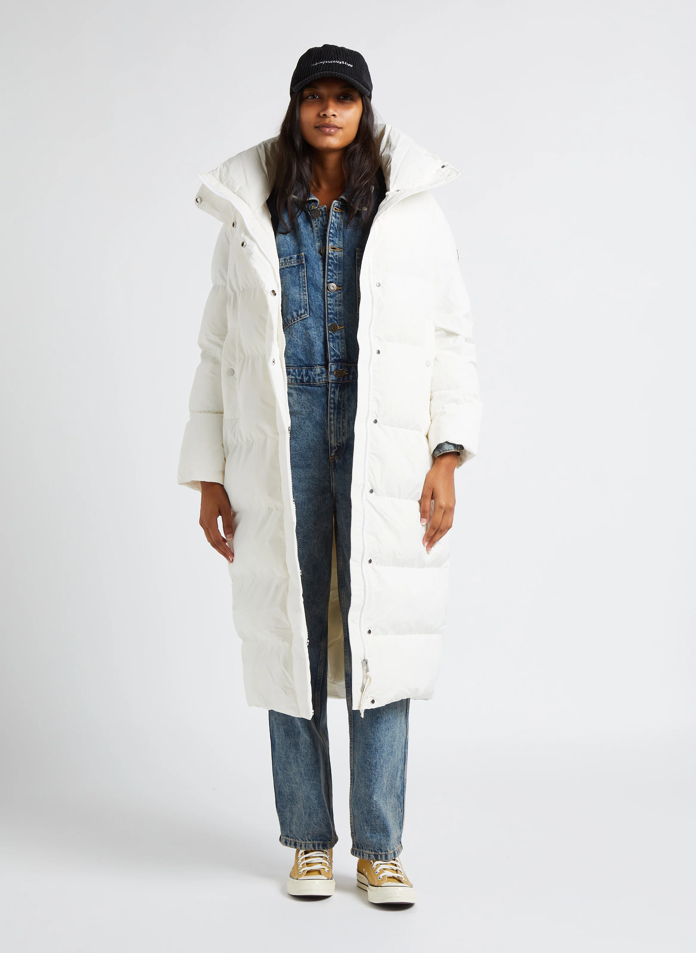 Doudoune longue col montnat | Blanc