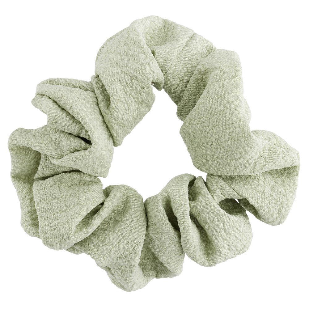 Chouchou gaze de coton vert et rose x3